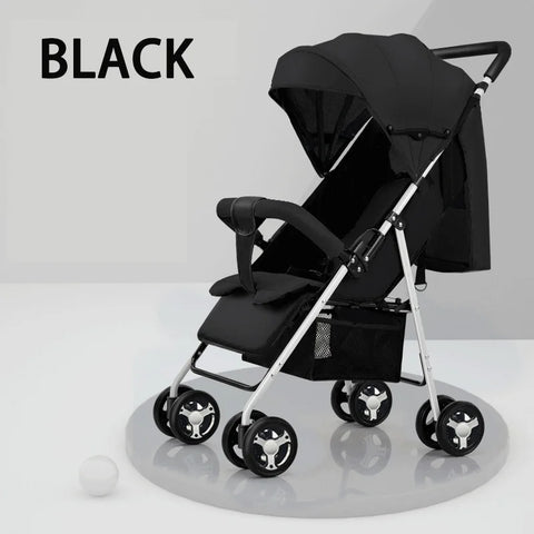 kinderwagen - 3 in 1 Draagbare Kinderwagen - Jogging buggy - Baby kinderwagen - Kinderwagen - Runner - Lichtgewicht kinderwagen - Baby Trolley - Reiswagen voor pasgeboren baby's - Zwart