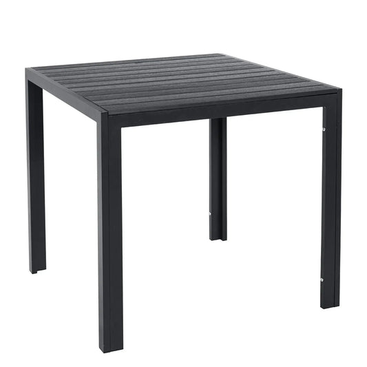 Tuintafel - Klaptafel - Balkontafel - Picknicktafel - 75x75cm - Aluminium + Houtplastic WPC, Eettafel, Bistro Balkon Patio Tafel, Weer- en Hittebestendig - AntiSlip - Campingtafel - Zwart