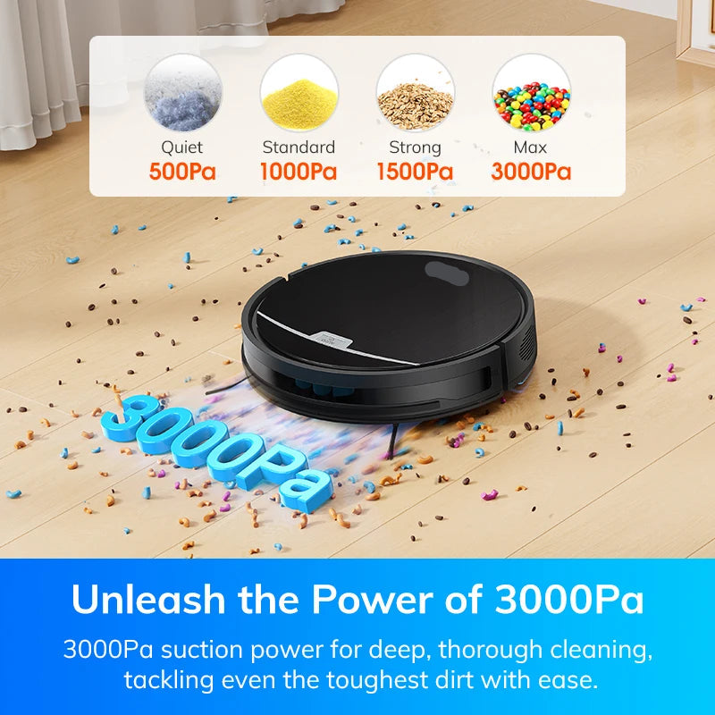 Robotstofzuiger - Vacuum Cleaner - Roborock - Draadloze - Dweilrobot - 3000Pa Sterke Zuigkracht - met Zelflediging -  Gyroscopische Navigatie, Planning, App/Alexa Besturing, Geschikt - voor Huisdierharen
