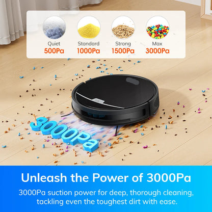 Robotstofzuiger - Vacuum Cleaner - Roborock - Draadloze - Dweilrobot - 3000Pa Sterke Zuigkracht - met Zelflediging -  Gyroscopische Navigatie, Planning, App/Alexa Besturing, Geschikt - voor Huisdierharen