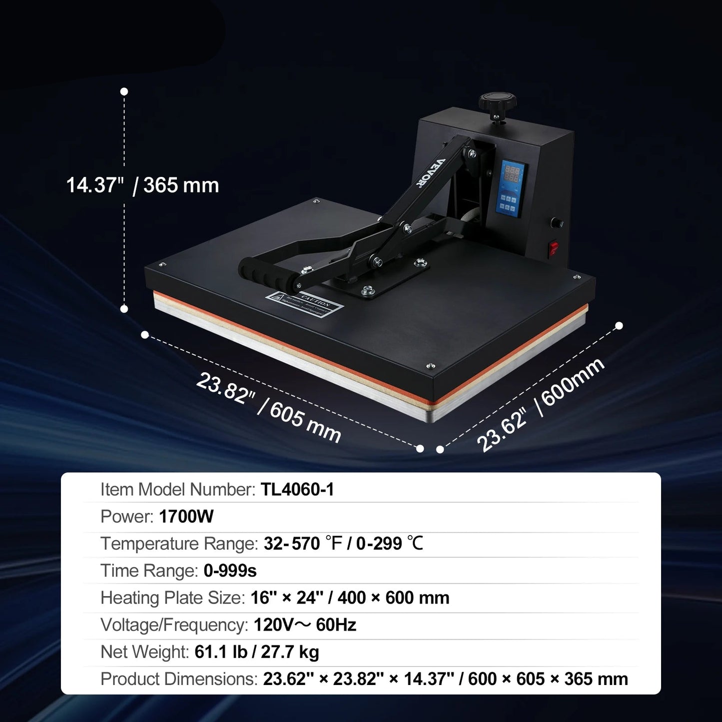 Warmtepers – Hittepers – Sublimatiepers – Transferpers – Thermopress – Groot Persvlak 16x24 Inch – Digitale Temperatuurregeling