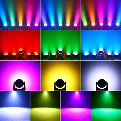 Moving Head Lichtset – DJ Verlichting – Podiumverlichting – RGBW LED Lamps – Zoom Effect – 4 Stuks EU Plug – 200W Vermogen – 7°-60° Zoomfunctie
