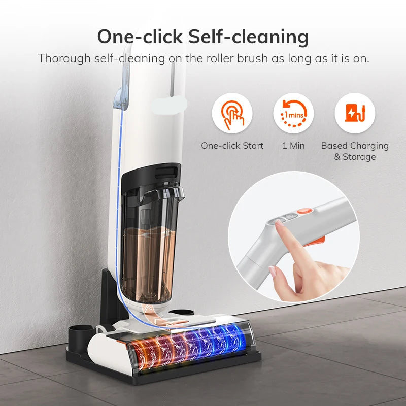 Steelstofzuiger - Vacuum Cleaner - Draadloze Stofzuiger- Kruimeldief Snoerloos - 5500Pa Zuigkracht - Handstofzuiger - Nat- en Droogreiniger - Zelfreiniging in 1 Minuut en Dubbel