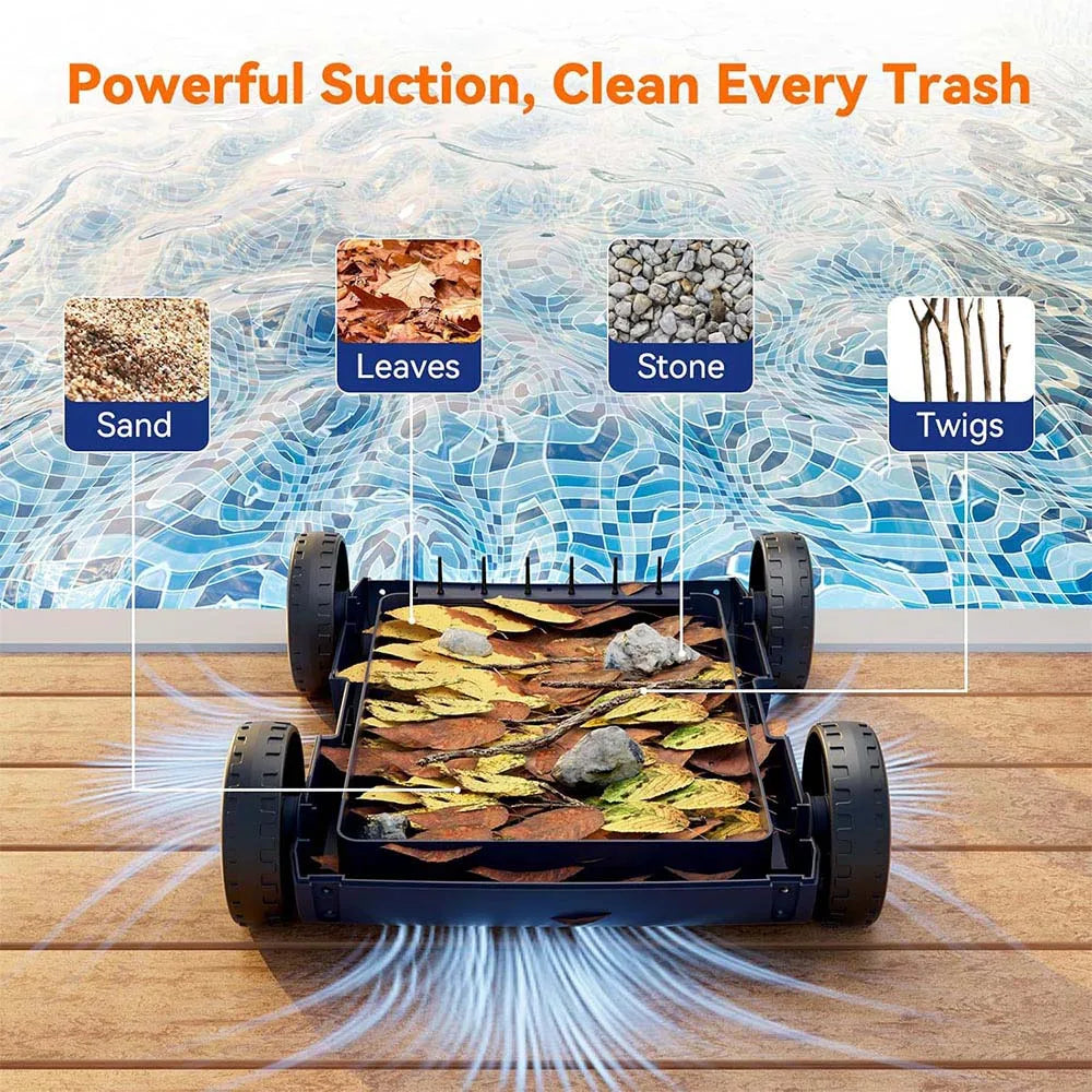 Zwembadrobot – Zwembadreiniger – Automatische Reiniger – Bovengronds Zwembad – 7800 mAh Lithiumbatterij – IP68 Waterdicht