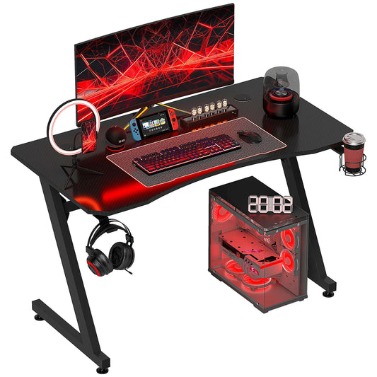 Gaming Bureau – Bureau Voor Gamers – Computerbureau – Studiebureau – Werkplek – Groot Werkblad 120x60 Cm – Verstelbare Poten