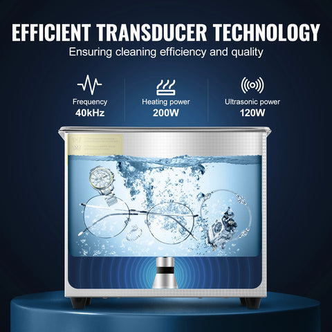 Ultrasone Reiniger - Wasmachine - Ultra Sonic Cleaner - Ultrasone Reiniger Bril - 3L - met Reinigingsmachine Digitale Verwarmer Timer - voor Sieraden Reinigen
