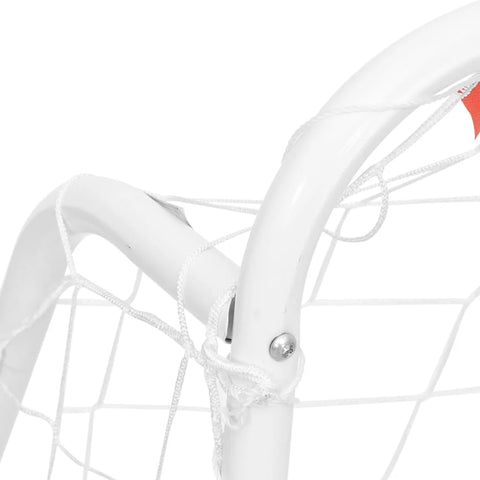 Football goal - 214 x 75 x 152 cm - Football goal easy to store - Football net for football - Goal post - Junior sports training - Foldable - Portable - Football net for children - White