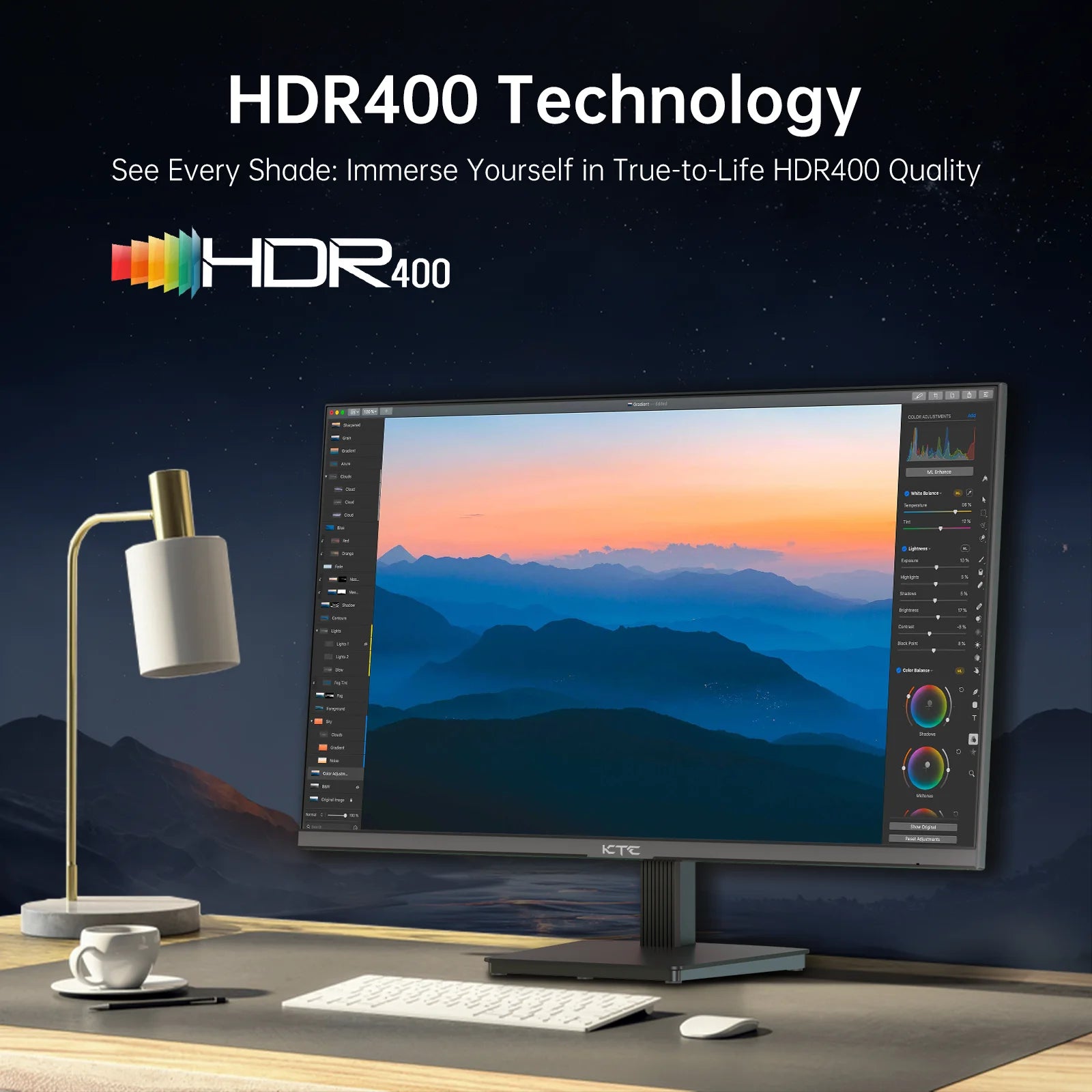27 Inch 4K UHD Monitor – Computer Scherm – Beeldscherm – IPS Monitor – LCD Monitor – HDR400 – 60 Hz Verversingssnelheid - QUORE