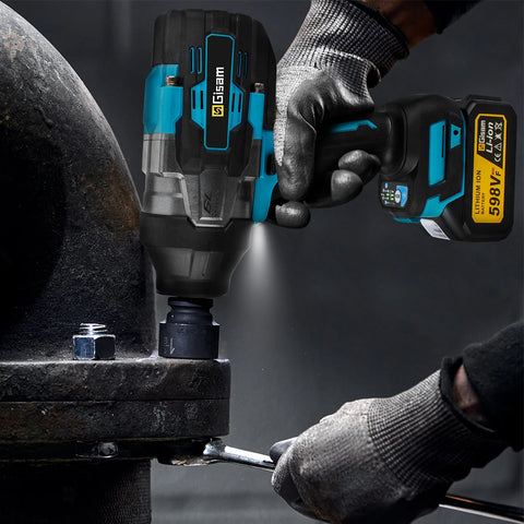 Impact Wrench - Electric Impact Wrench - Battery Impact Wrench - Impact Driver - 3100N.M Torque Brushless Electric Impact Wrench -without 18V Battery and Plug