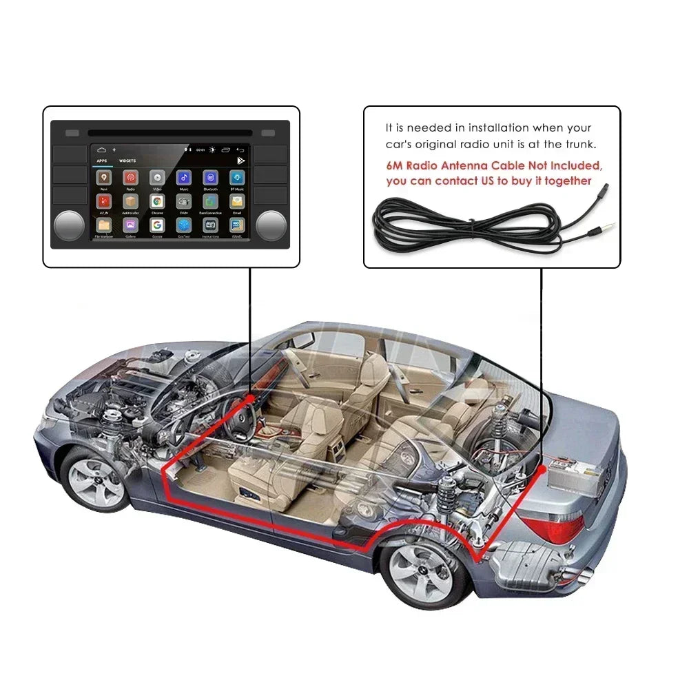 Auto Multimedia Speler - Voor BMW E46 M3 316 323 328 Coupe 318 320 325 330 335 - 2GB32GB - 8 Core - Carplay Scherm - Navigatiesysteem Auto - Multimedia Autoradio - Zwart - QUORE
