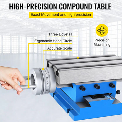 Milling work table - Compound work table - Cross slide work table - Sliding workpiece holder - 4"X7.3" - Adjustable - for drilling vice