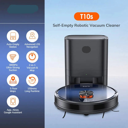 Robotstofzuiger – Robotstofzuiger met Dweilfunctie – Robotstofzuiger 2-in-1 – Automatische Zelflediging – Slimme Navigatie – 3000Pa Zuigkracht – 60 Dagen Handsfree schoonmaken