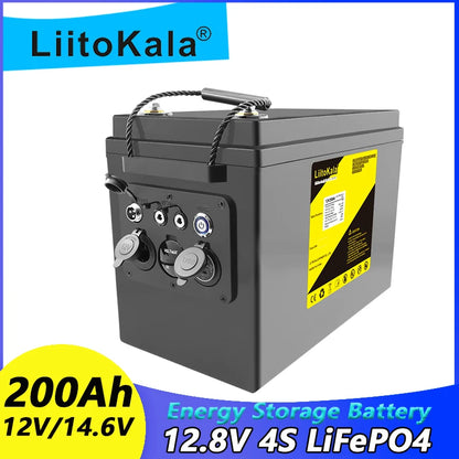 12.8V 200Ah LiFePO4 Accu – Lithium Batterij – Energieopslag – Camper Accu – Golfkar Accu – Lange Levensduur – Hoog Capaciteit