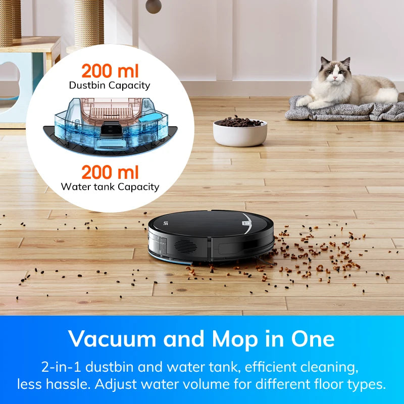 Robotstofzuiger - Vacuum Cleaner - Roborock - Draadloze - Dweilrobot - 3000Pa Sterke Zuigkracht - met Zelflediging -  Gyroscopische Navigatie, Planning, App/Alexa Besturing, Geschikt - voor Huisdierharen