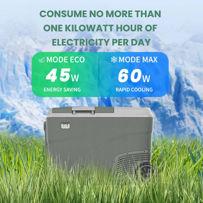 Mini koelkast - Auto Koelkast - Mini Fridge - Frigo - Draagbare Compressor Koelbox - Elektrische Vriesbox - 12/24V DC - 100-240V AC - ≤ 45dB - 25L - 67.5 x  40 x 35.6 cm - Groen