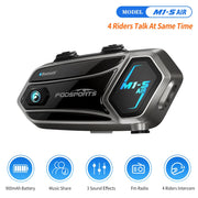 Motorfietsintercom - Helmintercom - MotorfietshelmHeadset - Bluetooth Helmintercom - Helm - Motorfietsaccessoires - 4 bestuurders - 1000m - voor muziek delen, FM-radio