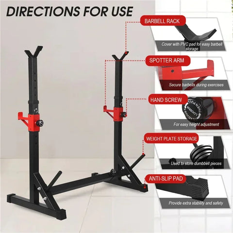 Adjustable Rack for WEIGHTS, SQUAT TRAINING, Disc Support, Free Shipping, 3 DAYS to Spain