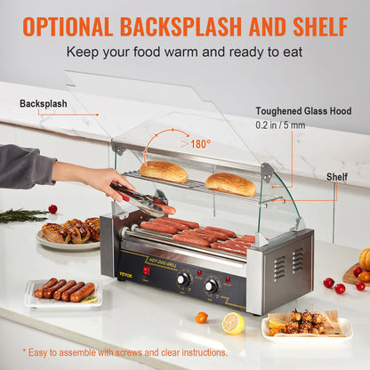Hotdog Machine – Hotdog Maker – Hotdog Bereider – Snackmachine – 30 Hotdogs Tegelijk – 2200W Vermogen – RVS Materiaal