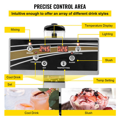 Slushmachine – Slushapparaat – Frozen Drink Maker – IJsdrankmachine – Smoothiemachine – 15 Liter Inhoud – 500W Compressor