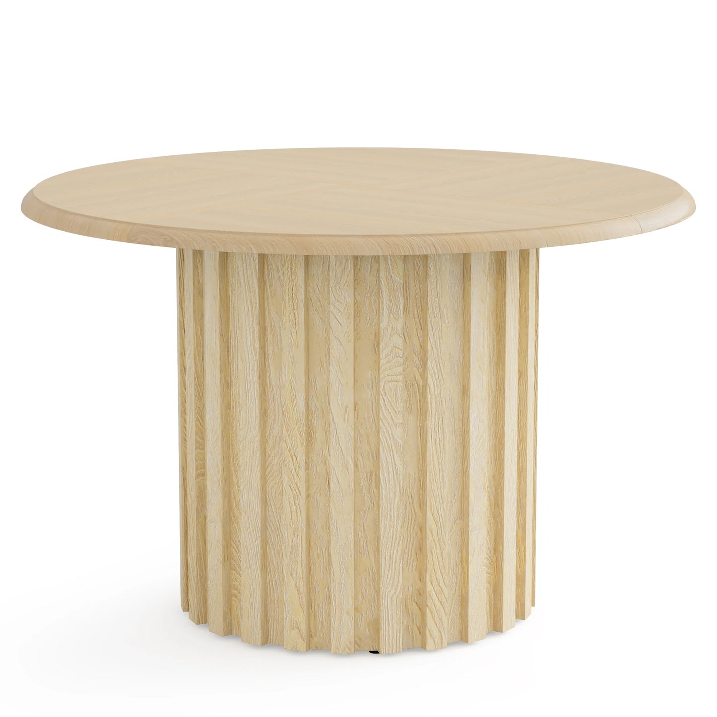 Eettafel – Ronde Tafel – Eettafel 110 Cm – Compacte Eettafel – Houtplaatmateriaal – Metalen Voet – 4 Tot 6 Personen - 110 x 110 x 75 cm - Natuurlijk Hout