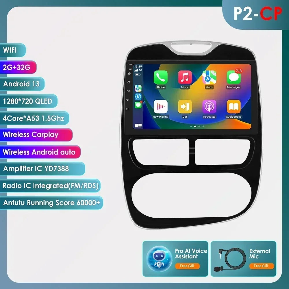 2DIN Android Autoradio – Multimediaspeler – Navigatiesysteem – Headunit – Stereo – 10,1 Inch Touchscreen – 4G & Draadloze CarPlay