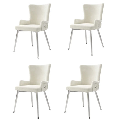 Velvet Eetkamerstoelen – Fluwelen Stoelen – Design Stoelen – Metalen Poten – Set Van 4 – Comfortabel – Draagbaar Tot 150 Kg - Buff