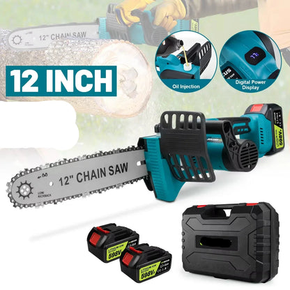 Kettingzaag - Takkenzaag - Handzaag - Snoeizaag - Draadloze - 12 Inch - 18V - 18000 RPM - Brushless - Boom- en Houtzagen - Tuin - 2 Accu
