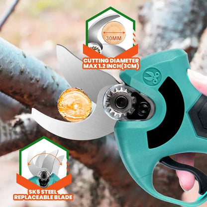 Elektrische Snoeischaar - Heggenschaar - Takkenschaar - Draadloos - Tuin Snoei Schaar - 500W - 4 Snelheden – Voor 21V/18V Accu – Inclusief 1 Accu en EU Stekker – Ideaal voor Bomen, Fruitbomen en Bonsai