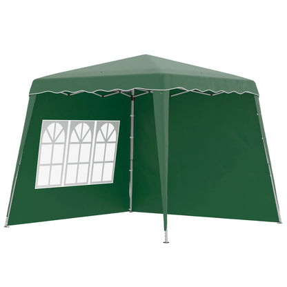 Paviljoen - Tuinpaviljoen - Partytent - Tuintent - Pop-up Kliksysteem - Stabiel Opvouwbaar - Waterdicht - Winterbestendig - met 2 Zijwanden - Oxford-stof - 2.89 x 2.89 m - Groen