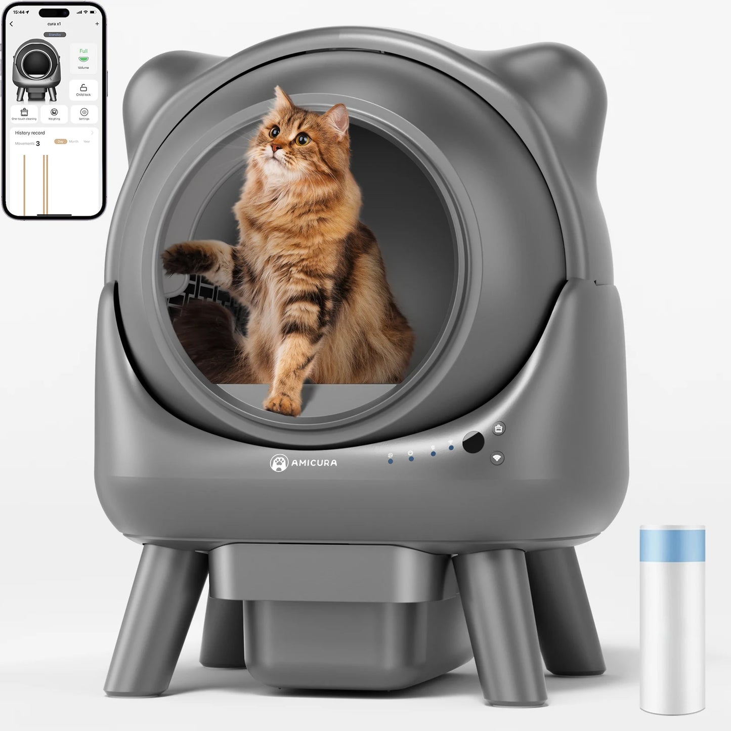 Automatische Kattenbak – Zelfreinigende Kattenbak – Slimme Kattenbak – XL Kattenbak – 60 Liter Inhoud – App-Bediening – Veiligheidssensoren