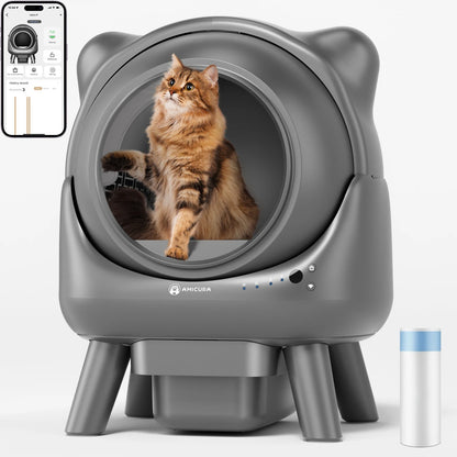 Automatische Kattenbak – Zelfreinigende Kattenbak – Slimme Kattenbak – XL Kattenbak – 60 Liter Inhoud – App-Bediening – Veiligheidssensoren