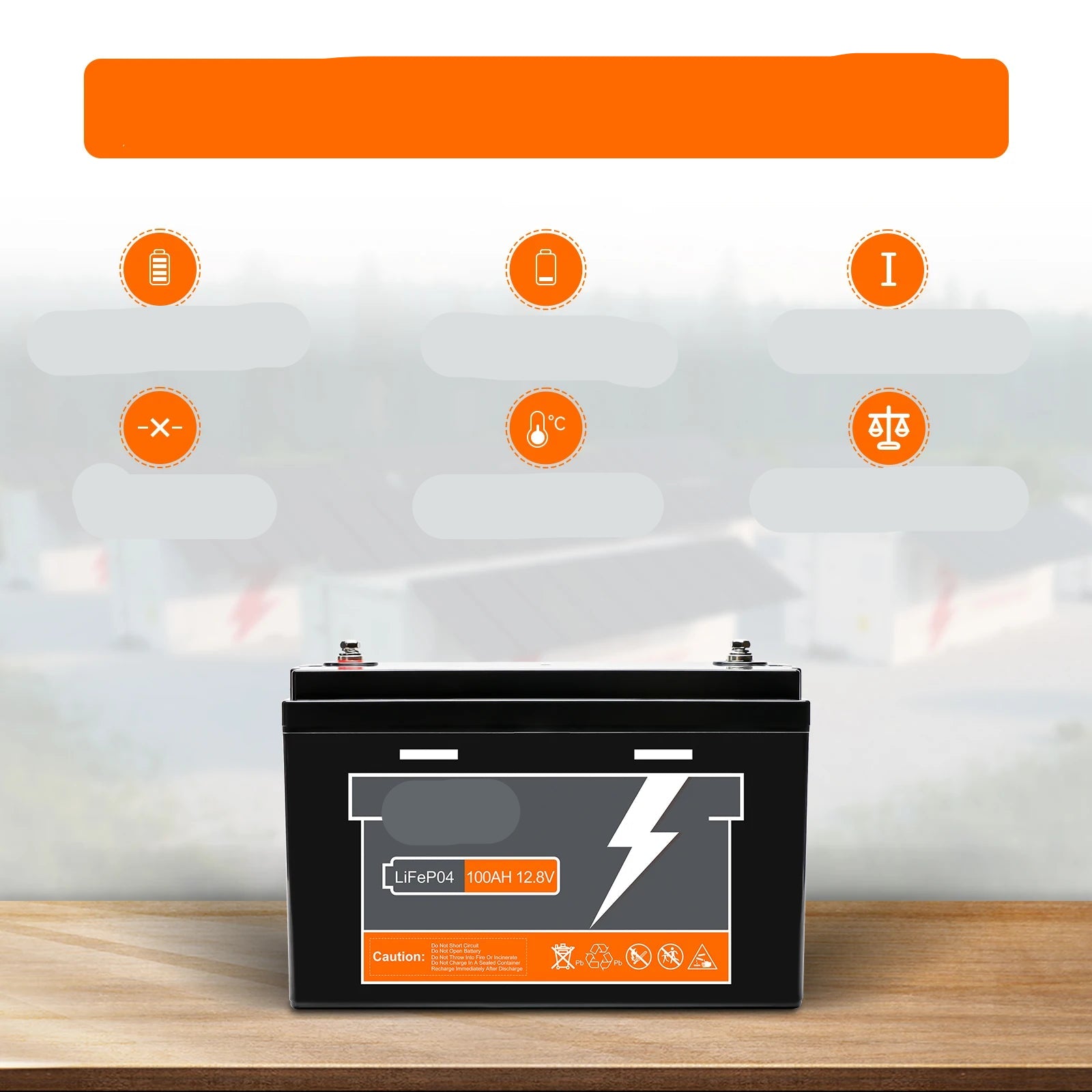 LiFePO4 Accu – Lithium Accu – 12V Accu – Camper Accu – Boot Accu – 100Ah Capaciteit – Compact En Lichtgewicht - QUORE