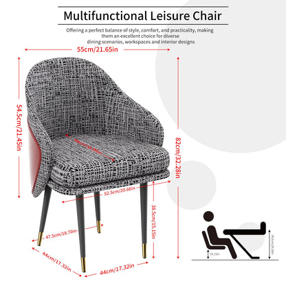 Eetkamerstoelen – Stoelen – Zitkamerstoelen – Keukenstoelen – Linnen Bekleding – IJzeren Frame – Ergonomisch Ontwerp