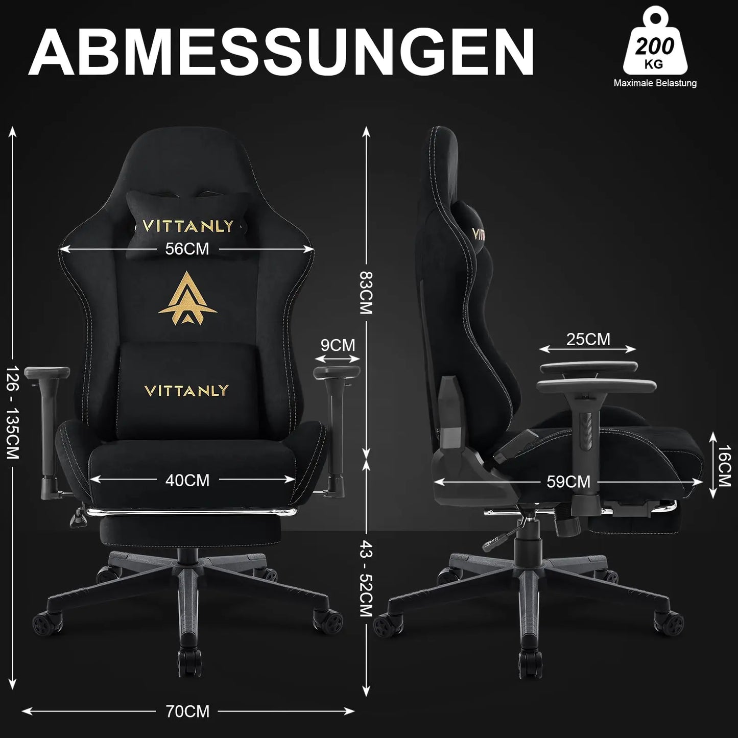 Bureaustoel – Gamingstoel – Office Chair – Computestoel – Draaistoel – Verstelbare Rugleuning – Uitklapbare Voetensteun – Grijs