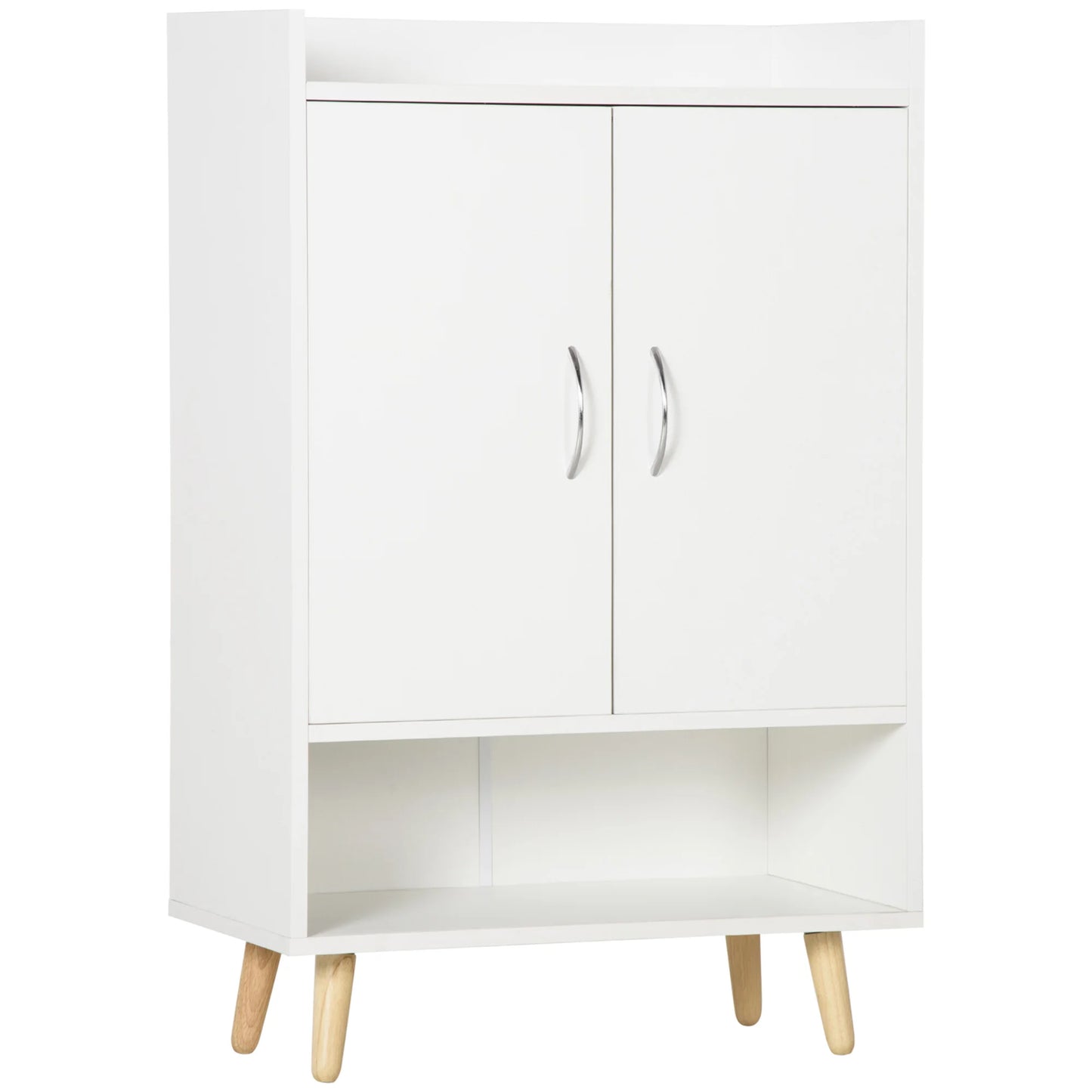 Schoenrek - Schoenenkast - Voor 12 Paar Schoen - Met 4 Planken - 2-deuren - Houtmelamine - Hout - 60 x 30 x 92 cm - Wit - QUORE