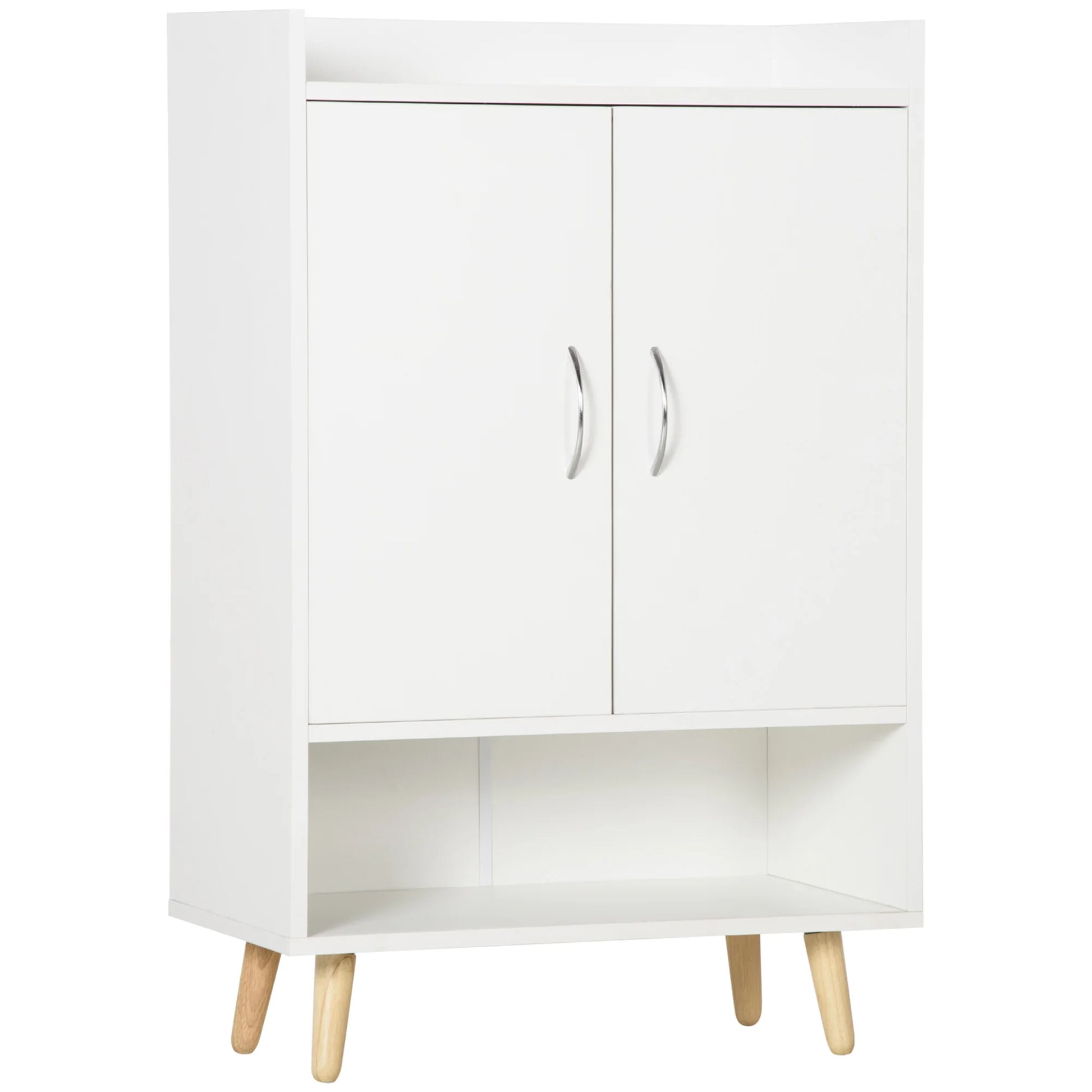 Schoenrek - Schoenenkast - Voor 12 Paar Schoen - Met 4 Planken - 2-deuren - Houtmelamine - Hout - 60 x 30 x 92 cm - Wit - QUORE