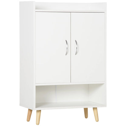 Schoenrek - Schoenenkast - Voor 12 Paar Schoen - Met 4 Planken - 2-deuren - Houtmelamine - Hout - 60 x 30 x 92 cm - Wit - QUORE