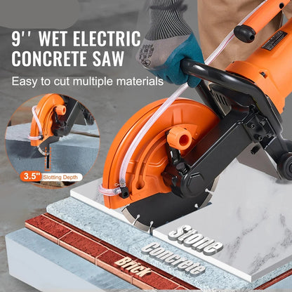 Elektrische Betonzaag - Betonfrees - Betonzagen - Steenzaagmachine - Muurfrees - Zaagmachine - 12 Inch Cirkelzaag Cutter - 1800W - 4.5 Inch Snijdiepte - Nat/Droog Snijden - voor Beton - Steen - en Baksteen