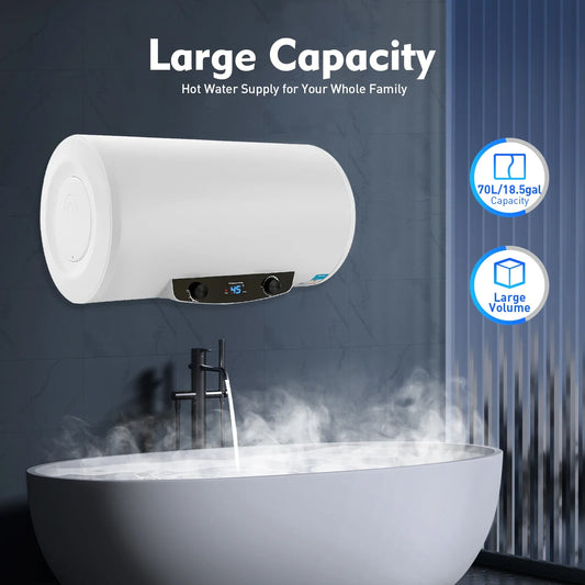 120L Instantaneous Water Heater, Electric Hot Water Tank, Heating Output, Boiler, Leakage Protection, Horizontal, Wall-Mounted