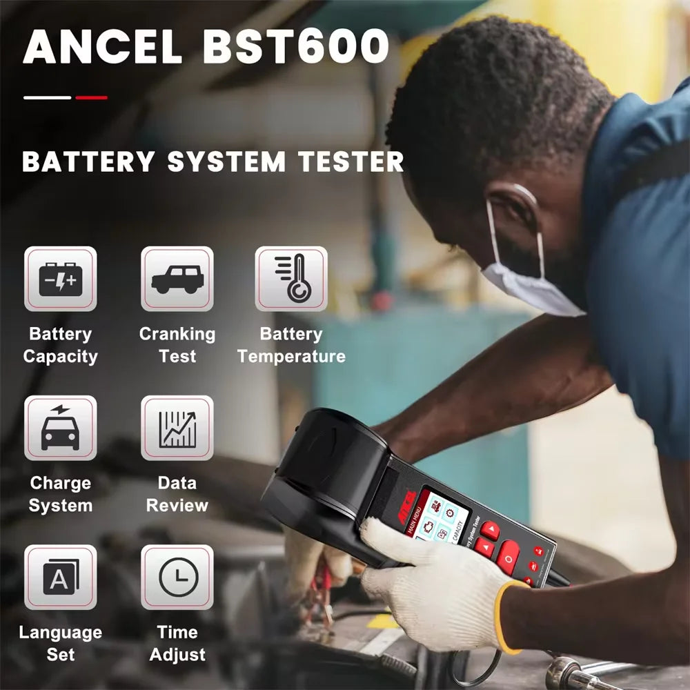 Batterijtester – Accutester – Accu Checker – Voltage Meter – Batterij Diagnosedoos – 12V En 24V – Ingebouwde Printer - QUORE