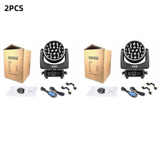 19x25W RGBW 4in1 LED Spotlight Wash/Beam /Zoom,Professional DJ/Bar Big Bee Eye LED Moving Head Disco Strobe Stage Lights