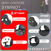 Symino Gaming Chair, Ergonomic Gamer Chair with Footrest, Breathable PC Chair with Adjustable Lumbar Cushion, Headrest Cushion