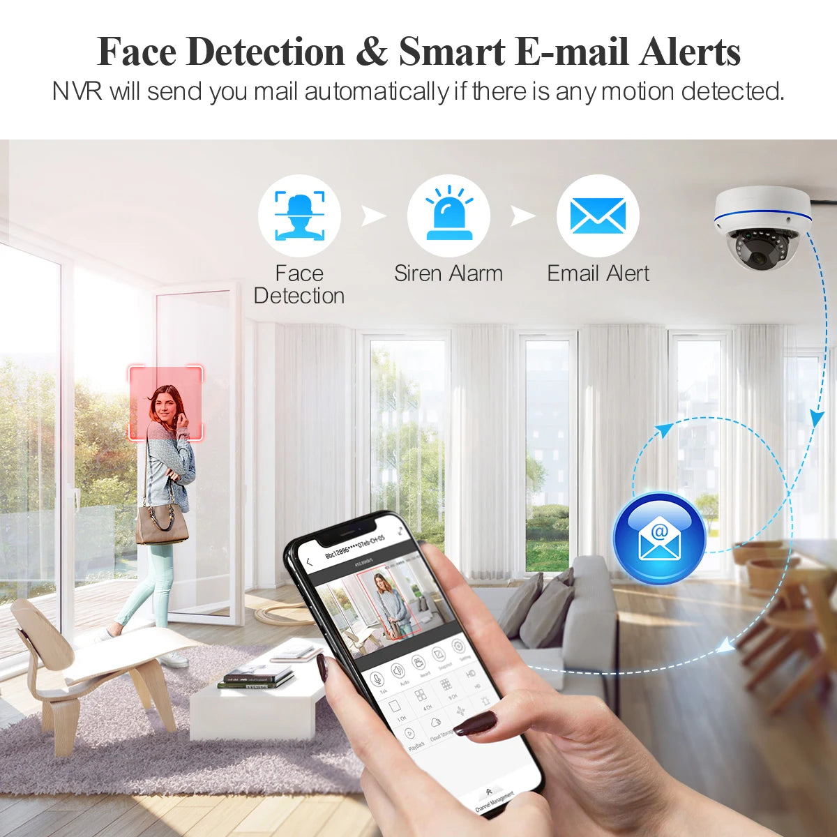 Techage H.265 8CH 5MP POE NVR CCTV System Vandalproof 5MP Indoor Dome Audio IP Camera P2P Remote Video Security Surveillance Set
