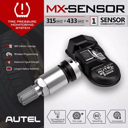 Autel - Bandenspanningsmeter - Bandenspanningsmeter - Bandenspanningsmeter - Bandenreparatiegereedschap - Scannerprogrammering - 4x 2 in 1 aluminium - QUORE