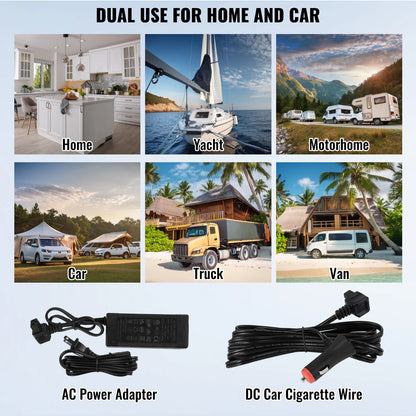 VEVOR Car Refrigerator 12Volt 70L Single -4℉-68℉ Adjustable Range 12/24V DC and 100-240V AC Compressor for Outdoor Camping RV
