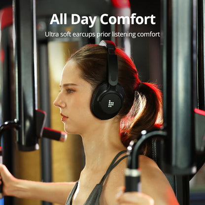 Draadloze Bluetooth Hoofdtelefoon - Gaming Headset - Draadloos - Hybride Noise Cancelling - 500mAh - 60 Uur Luisteren - Natuurlijke Pasvorm - Zwart