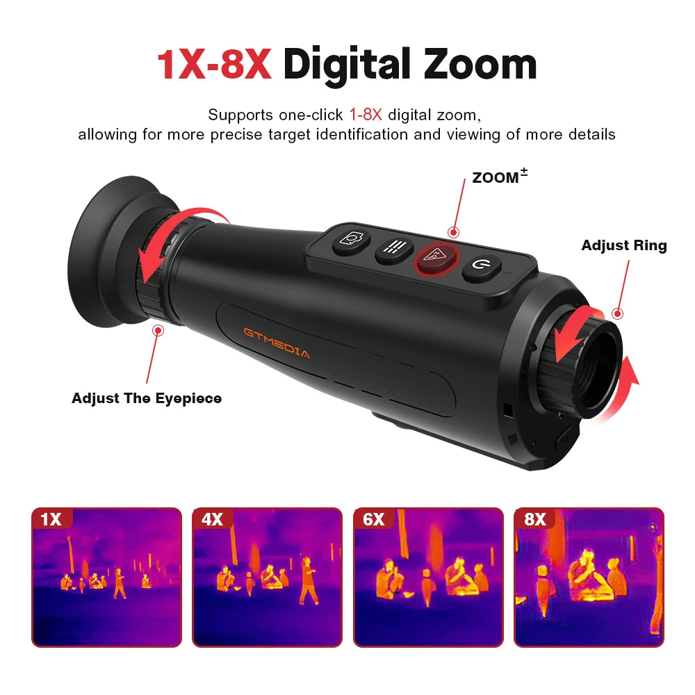Warmtebeeldcamera – Warmtebeeldkijker – Thermische Camera – Infrarood Camera – Nachtkijker – AI Superresolutie 384x288 – 1,43 Inch AMOLED Display