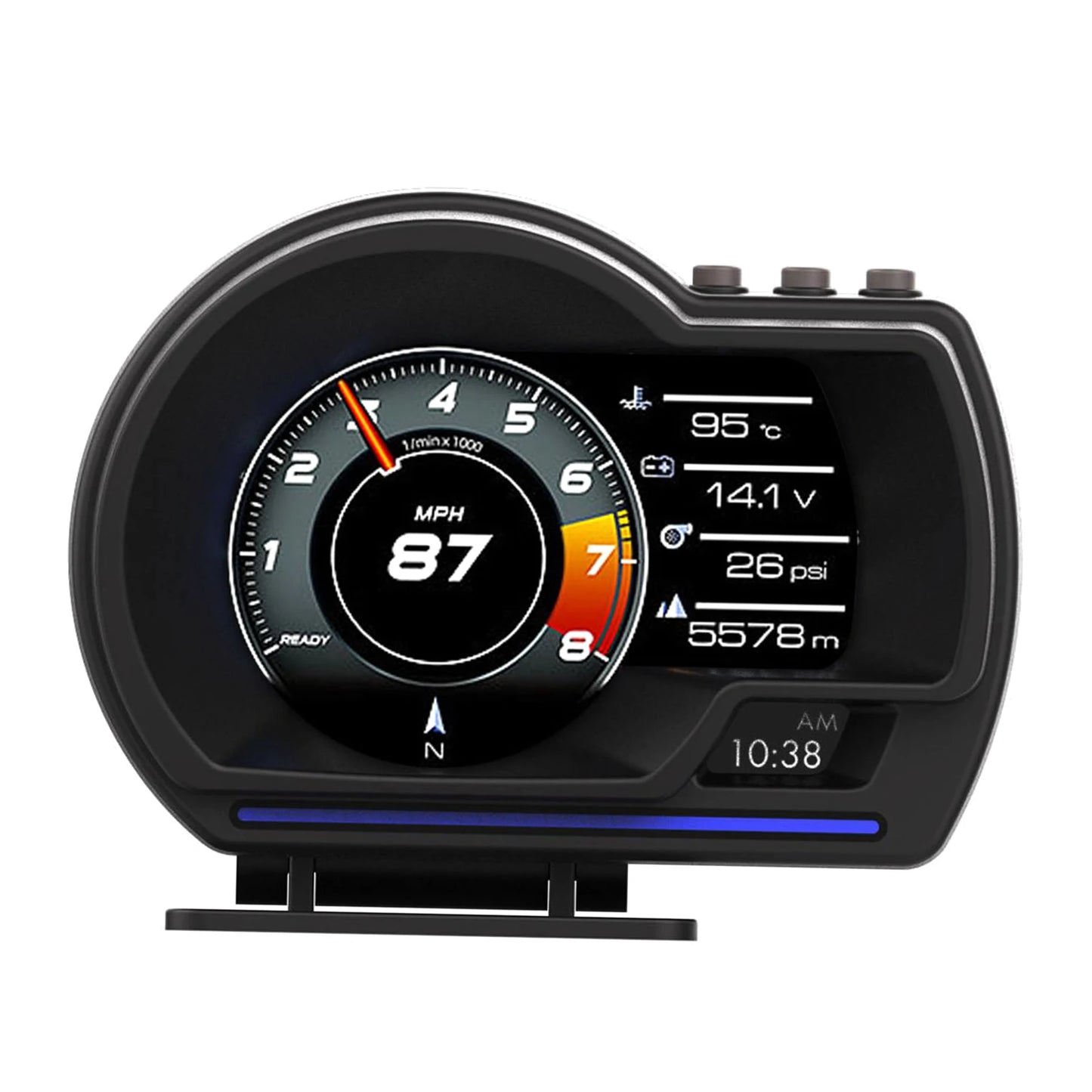 Head Up Display - OBD2 - GPS - Snelheidsmeter Turbo - RPM Alarm Auto Vrachtwagen. - QUORE