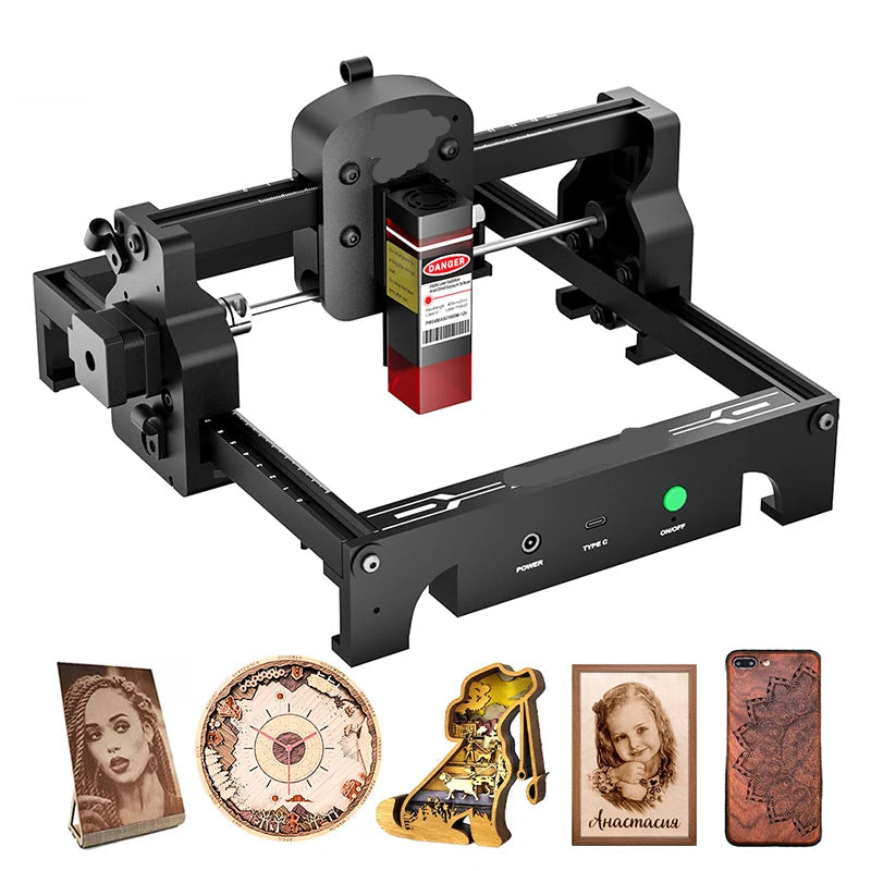 Laser Graveermachine - Laser Cutter - Laser Engraver - Graveerset - Laser Snijmachine - Graveerpen - Mini - Draagbare - 3.5 W - voor Graveren van Logo’s op Hout, Metaal, Acryl, Glas & Leer