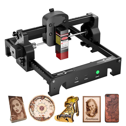 Laser Graveermachine - Laser Cutter - Laser Engraver - Graveerset - Laser Snijmachine - Graveerpen - Mini - Draagbare - 3.5 W - voor Graveren van Logo’s op Hout, Metaal, Acryl, Glas & Leer